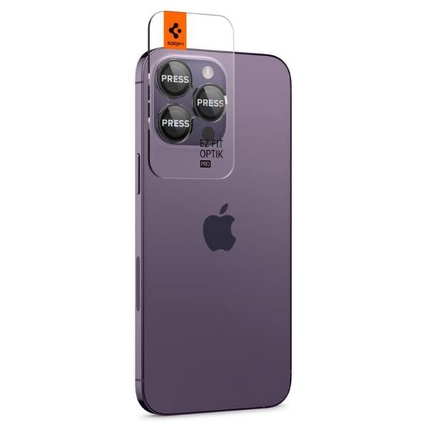 Glas til kamera - SPIGEN - EZ FIT - iPhone 14 Pro/Max - Pakke med 2 - Sort
