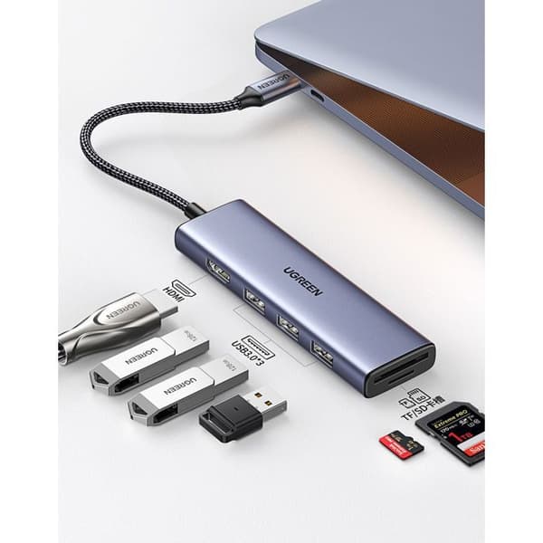 Multifunktionell USB-C-adapter - UGREEN - Grå