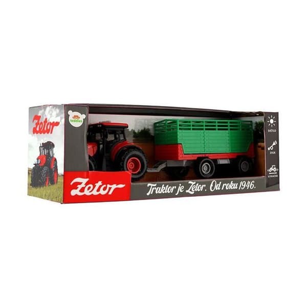 Traktor Teddies Zetor med Plastikkærre 36cm