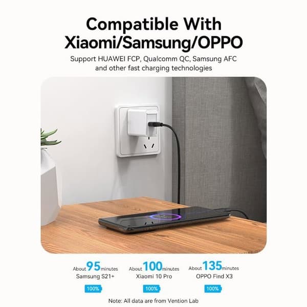 USB 2.0 kabel till USB-C - Vention - 2m - Svart - Rund - Enhet