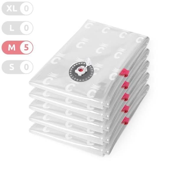 COMPACTOR 5-pack förvaringspåsar Aspispace transparent storlek M