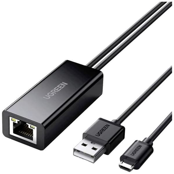 Netværksadapter - UGREEN - USB-Micro-B til RJ45 - 1 m - Sort - Stabil forbindelse