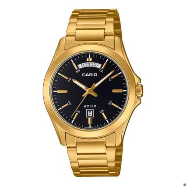 Herreur Casio DAG & DATO GULD UR REM
