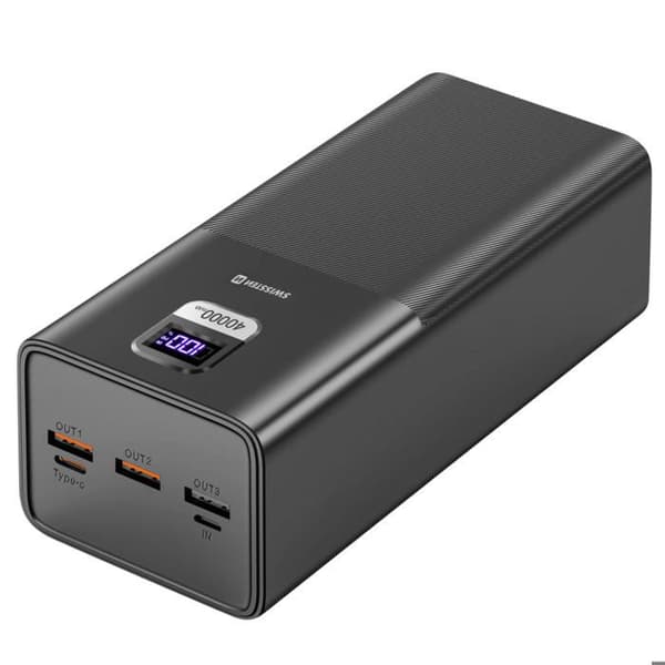 Nødstrøm - SWISSTEN - Power Line Compact - 50000mAh - 100W - Sort
