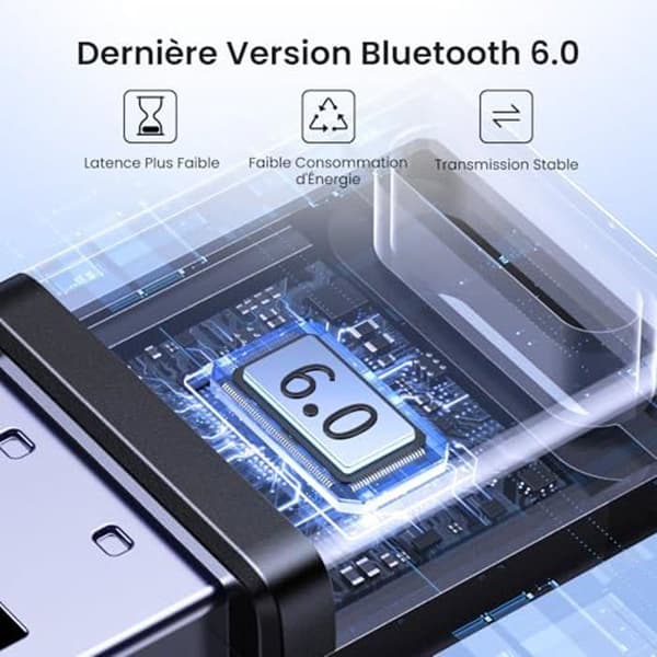 Bluetooth Dongle - UGREEN - USB-nøgle 6.0 - Lav latens - Forbindelse af 5 enheder - Kompakt design