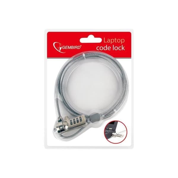 Kabel til låsning af notebook - Gembird - LK-CL-01 - 1,8 m - Grå
