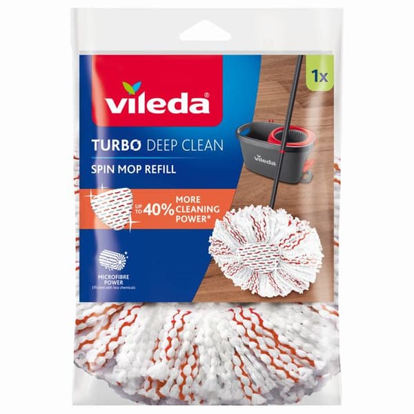 Indsæt den roterende Vileda Turbo 3-i-1 mikrofiber moppe.