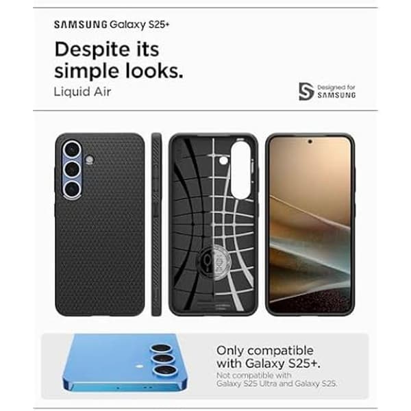 Coque - SPIGEN - Samsung Galaxy S25 Plus - Mat Sort - Stødabsorberende - Behageligt greb