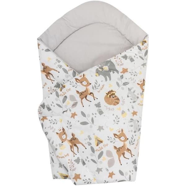 Bomimi Quick wrap blød reversibel dyremønster beige