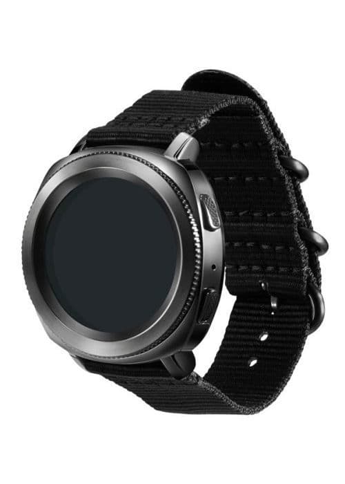 Samsung GP-R600BREECAA - KVM SWITCH - premium nato armbånd gear sport til strap studio - sort