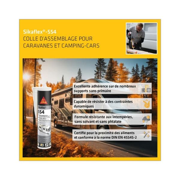 Samlingslim SIKA Sikaflex-554 - Sort - 300ml