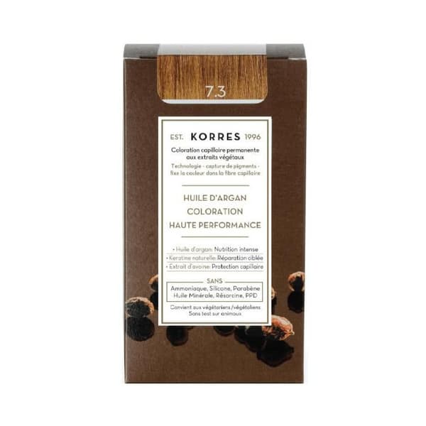Korres arganolie permanent farve 7.3 gylden blond