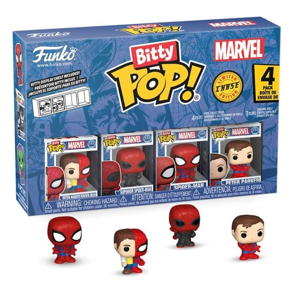 Funko - Marvel - Pakke med 4 figuriner Bitty POP! Spider-Man Serie 4 2 cm