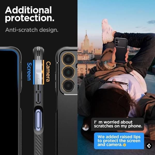 Spigen Rugged Armor Cover til Samsung Galaxy A25 5G (Sort)
