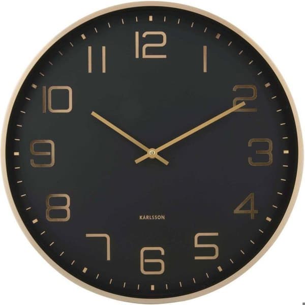 Rund vægurs Elegance Glow sort