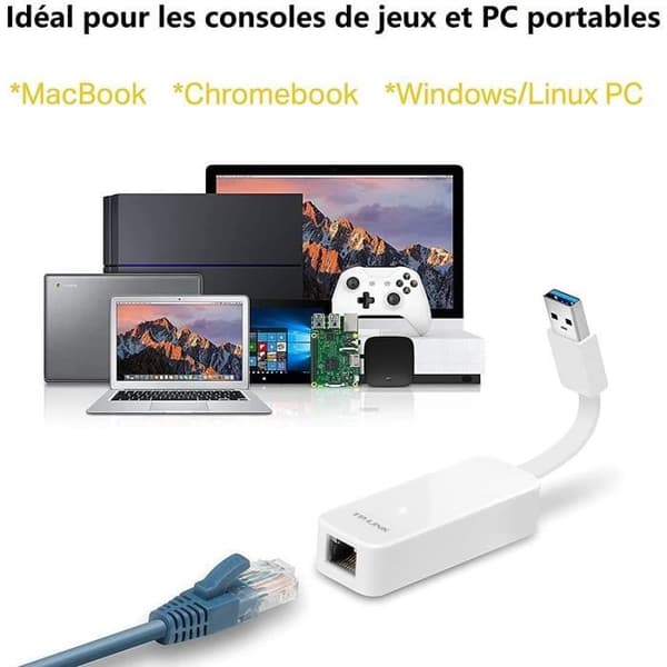 USB 3.0 til Gigabit Ethernet Adapter - TP-LINK - USB til RJ45 Gigabit Adapter - UE300