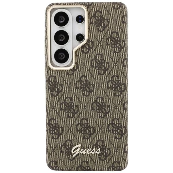 Coque Guess 4G Script MagSafe för Samsung Galaxy S26 - Brun