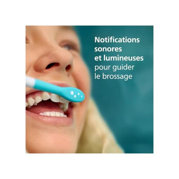 Sonic tandbørste - PHILIPS - Sonicare For Kids - 3 år+ - 2 bløde tilstande - Lyd- og lys timer