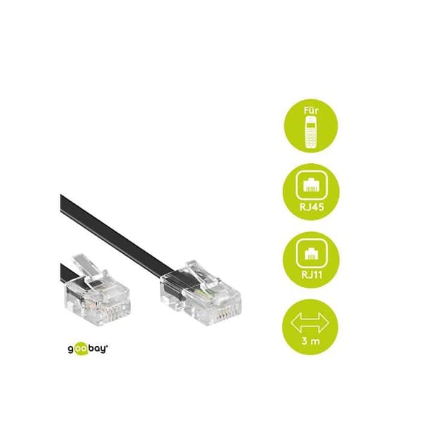 Modulær kabel 4-pins Stik 8P4C til stik…