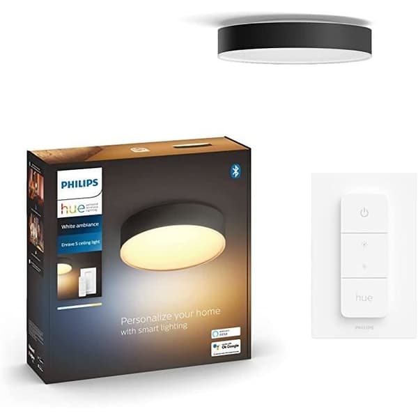 Loftlampe - PHILIPS HUE - Enrave Medium - Sort - LED - Indendørs