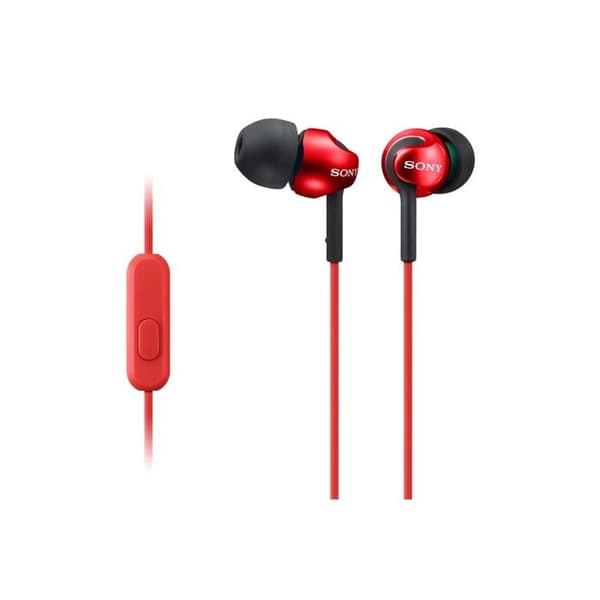 In-ear headphones - SONY - MDR-EX110LAR.AE - Red - Wired - Remote control