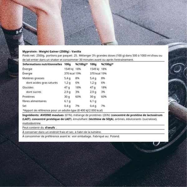 Lean gainer MyProtein - Impact Weight Gainer - Vanilj 2500g