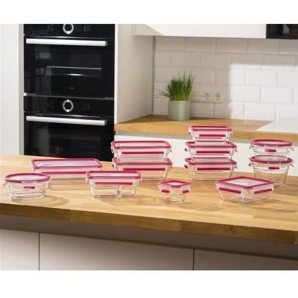 Rektangulær opbevaringsboks - TEFAL - Glas - Masterseal fresh - 2 L - Plastlåg og silikoneforsegling
