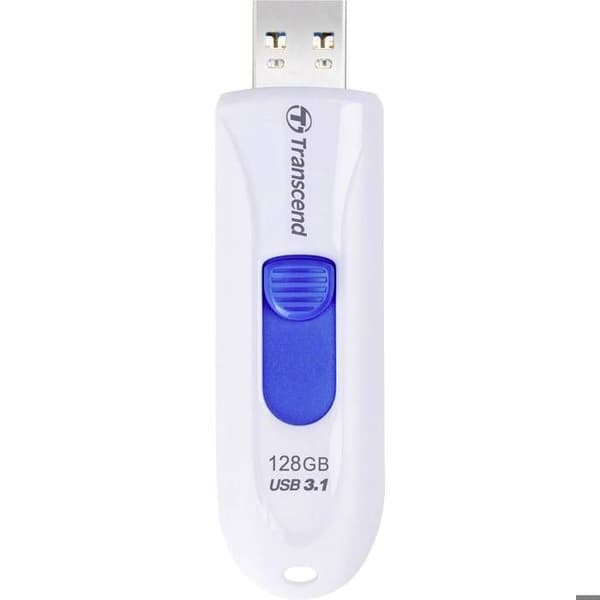TRANSCEND JETFLASH 790 USB-nyckel - 128 GB - USB 3.0 - Vit