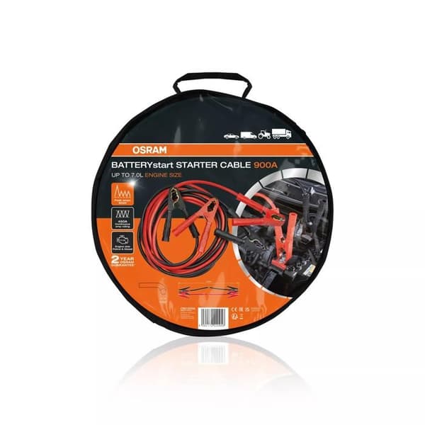 Startkablar - OSRAM - BATTERYstart - 900A - Aluminium (kopparbeläggning) - 4.5 m