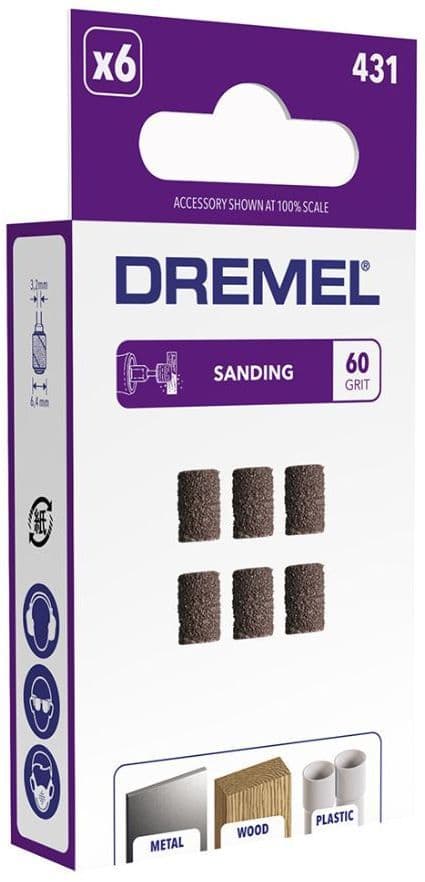 6 slibebånd 1/4 grov korn - DREMEL 431