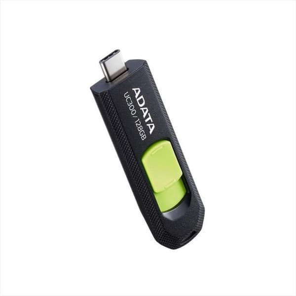 Adata UC300 128GB Retraktabel USB Typ C Svart/Grön