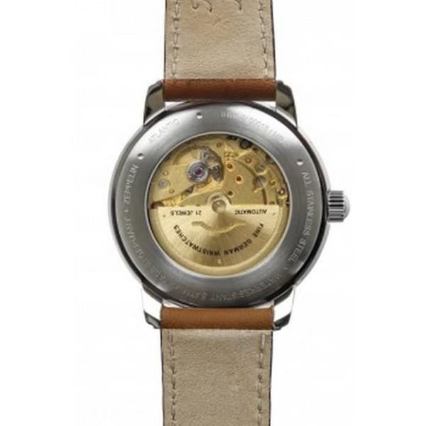 Klocka - ZEPPELIN - Z-8470-3 - Automatisk - 40 mm - Brunt läder