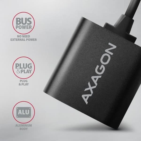 Lydadapter - AXAGON - ADA-12 - USB 2.0 - Stereo - 15 cm