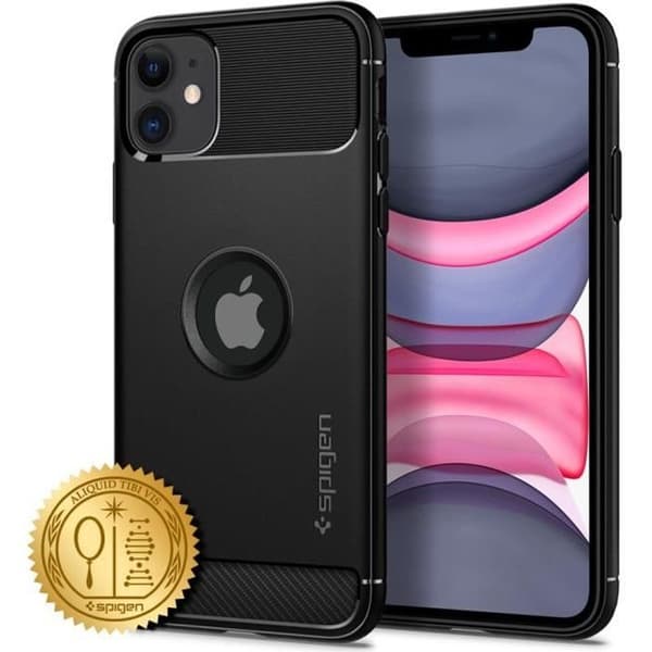 Etui - Spigen - Robust rustning - Sort - Militær beskyttelse - Mat finish - Elegant design