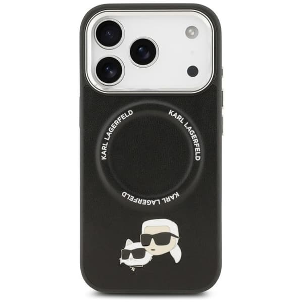 Coque Karl Lagerfeld Læder K&C Pins MagSafe til iPhone 17 Pro - Sort