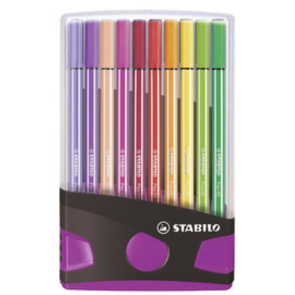 STABILO Pen 68 tuschpen, ColorParade af 20, grå/blå 0,000000 Sort
