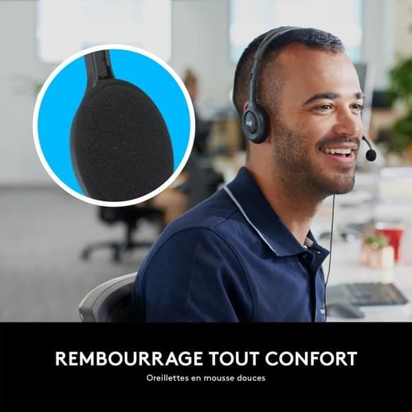 LOGITECH - Stereo H111 headset med ledning - Grå