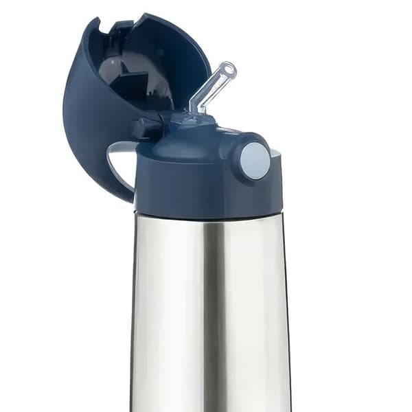 B.Box | Isoleret rustfrit stål drikkeflaske med sugerør 500 ml Blå - 235 x 8 x 8 cm