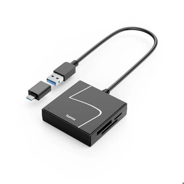 Hama USB-C® ekstern hukommelseskortlæser sort
