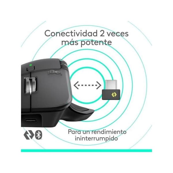Trådlös mus - LOGITECH - MX Master 4 - Ergonomisk - 8000 DPI - Bluetooth och 2,4 GHz