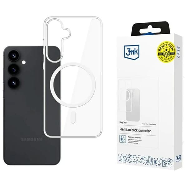 3MK MagCase etui til Samsung Galaxy S25+ - Gennemsigtig