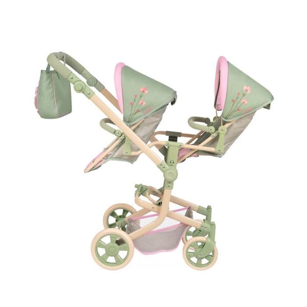 Dukkevogn op til 52 cm, multiposition, dobbelt, sammenfoldelig
