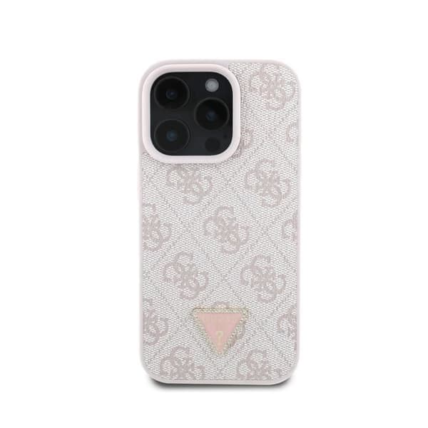 Coque til Apple iPhone 16 Pro Max Edition 4G Rhinesten Triangulær Metaliseret Guess Rosé champagne