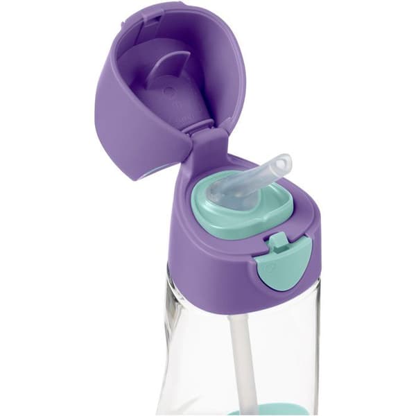 B.box Flaska med sugrör 450 ml lilas pop