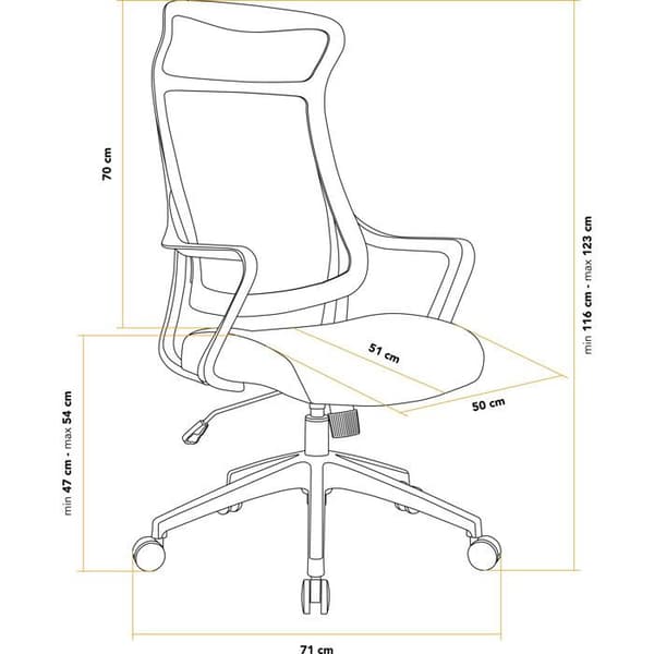 Kontorstol - ALZAERGO - Dune 2 - Ergonomisk - Højdejusterbar - Sort