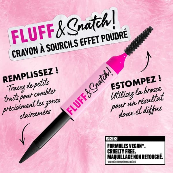 NYX Professional Makeup Fluff & Snatch Crayon Øjenbryn Præcision Pulver Effekt SORT