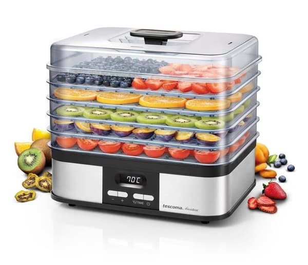 Mad dehydrator - TESCOMA - 909080 - 5 hylder - Variabel temperatur - Indbygget timer