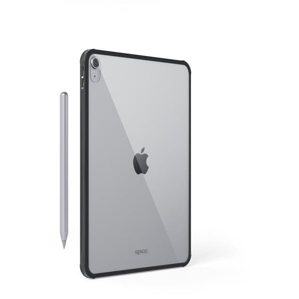 Hus - EPICO - iPad 10.9 (2022) - TPU og polycarbonat - Transparent/Sort - Hård