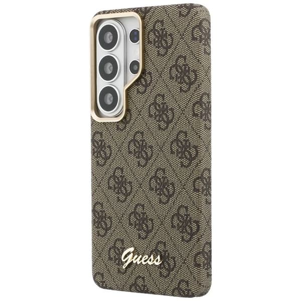 Coque Guess 4G Script MagSafe för Samsung Galaxy S26 - Brun