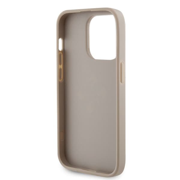 Guess läderfodral med perforerad 4G för iPhone 15 Pro - Guld